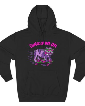 Dinosaur Jr Skateboard Bulldog Three-Panel Fleece Hoodie