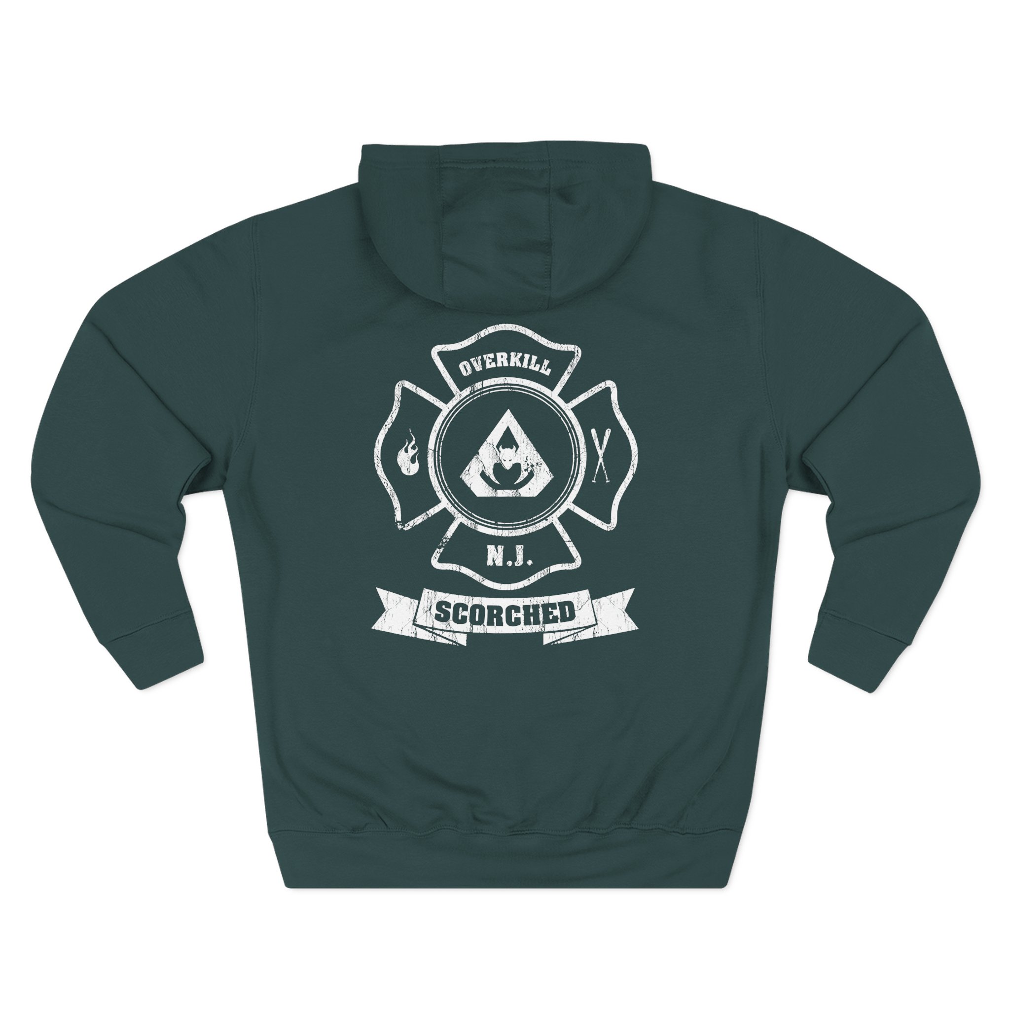 Overkill Scorched Stretched Logo Three-Panel Fleece Hoodie