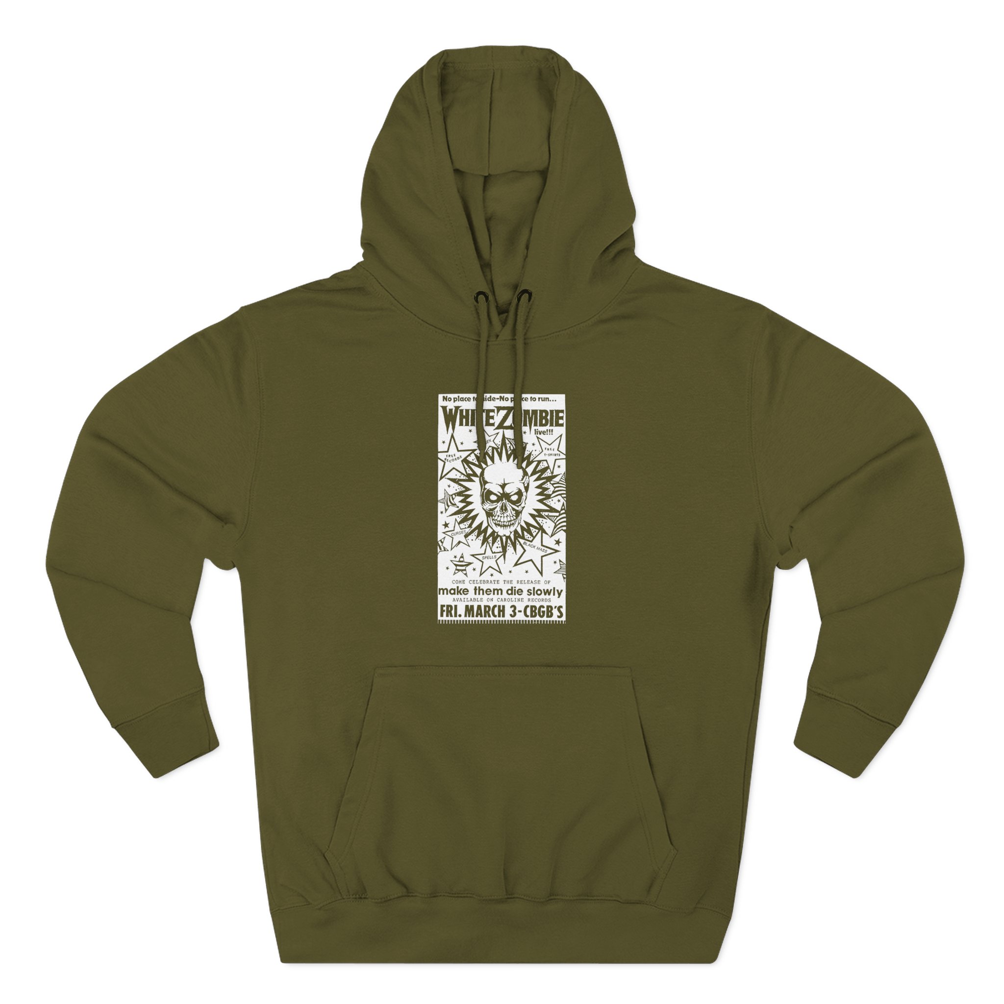 White Zombie Cbgb Poster Three-Panel Fleece Hoodie