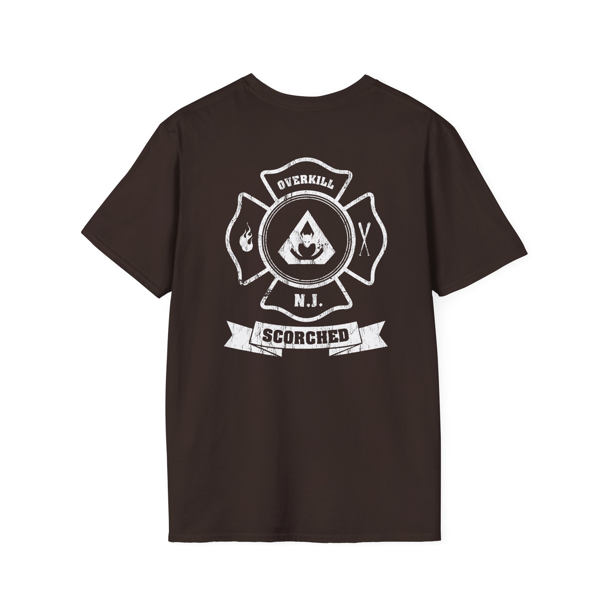 Overkill Scorched Stretched Logo Unisex Softstyle T-Shirt
