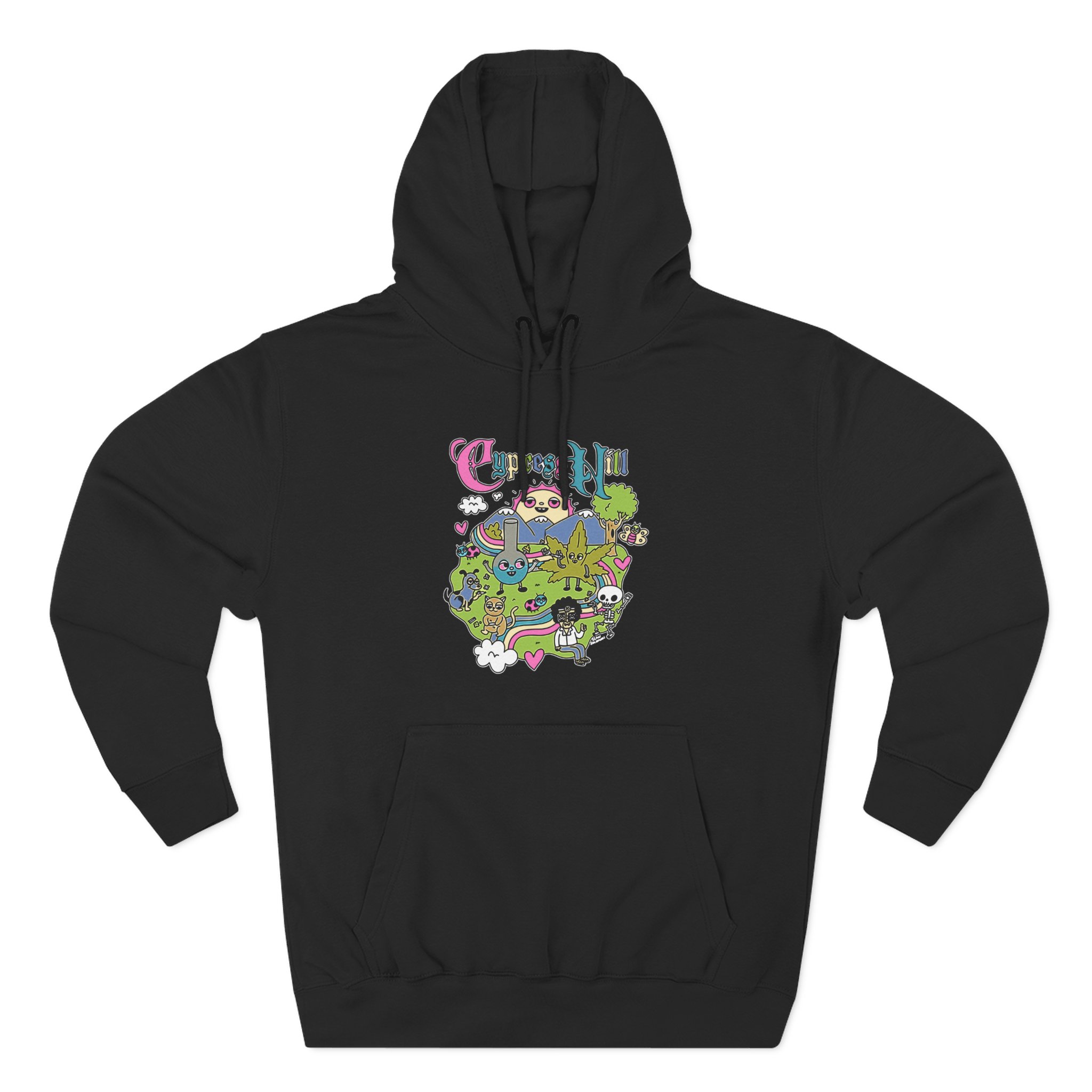 Cypress Hill Happy Time by Sean Solomon Three-Panel Fleece Hoodie