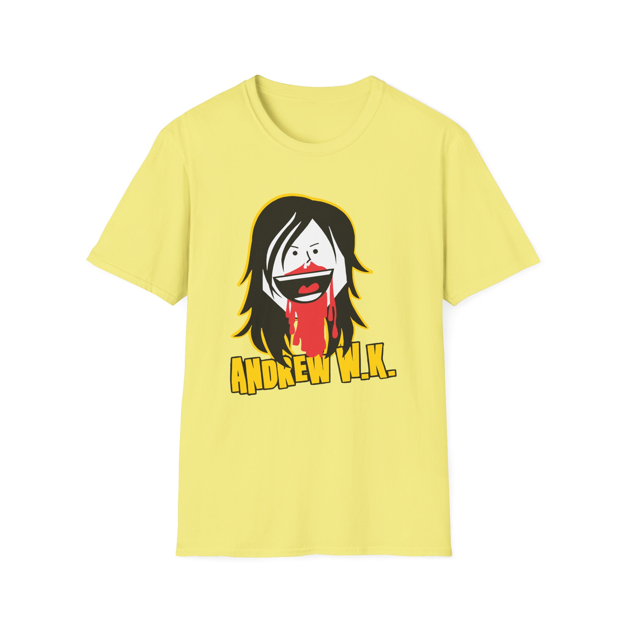 Andrew Wk Cartoon Bloody Nose Unisex Softstyle T-Shirt