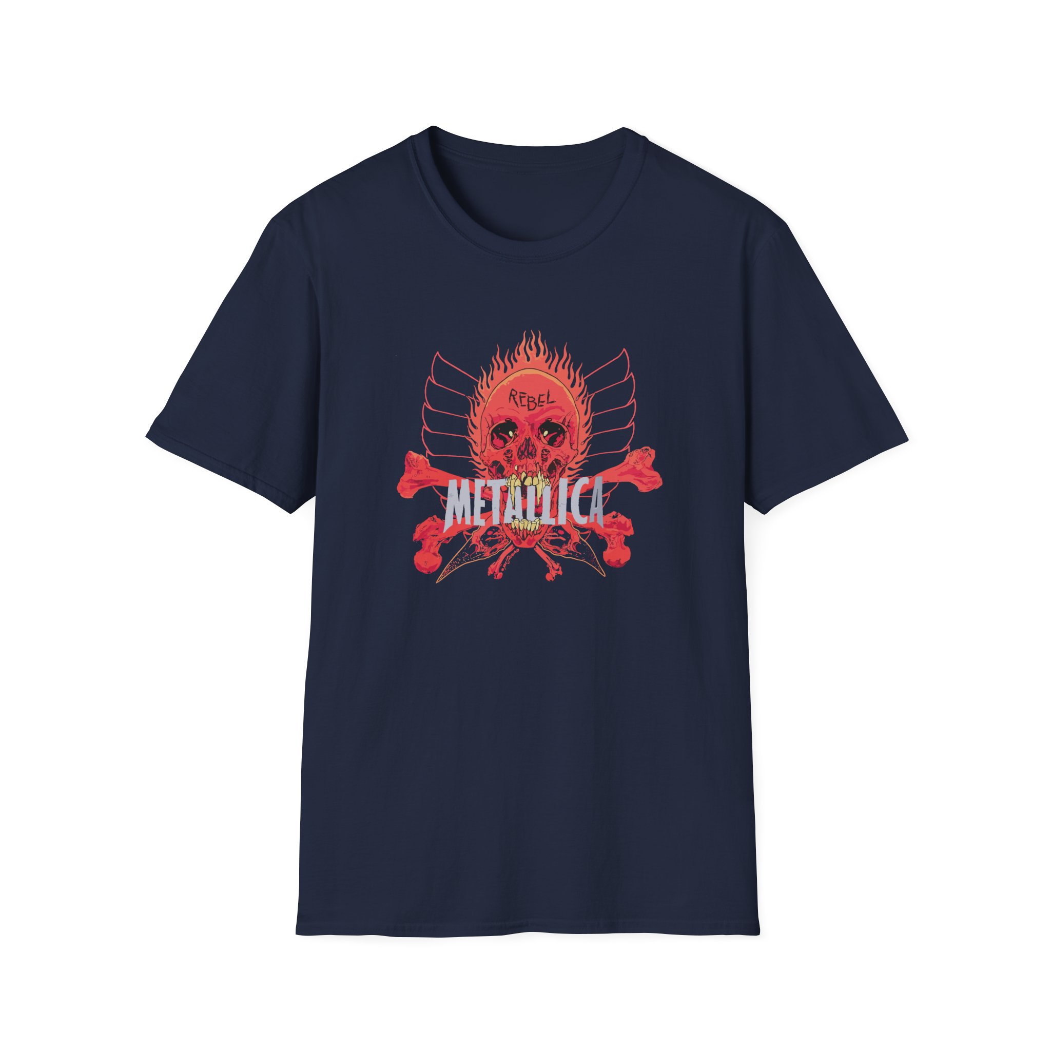 Fede Vigevani Vintage 90s Metallica Pushead Rebel Skull Unisex Softstyle T-Shirt