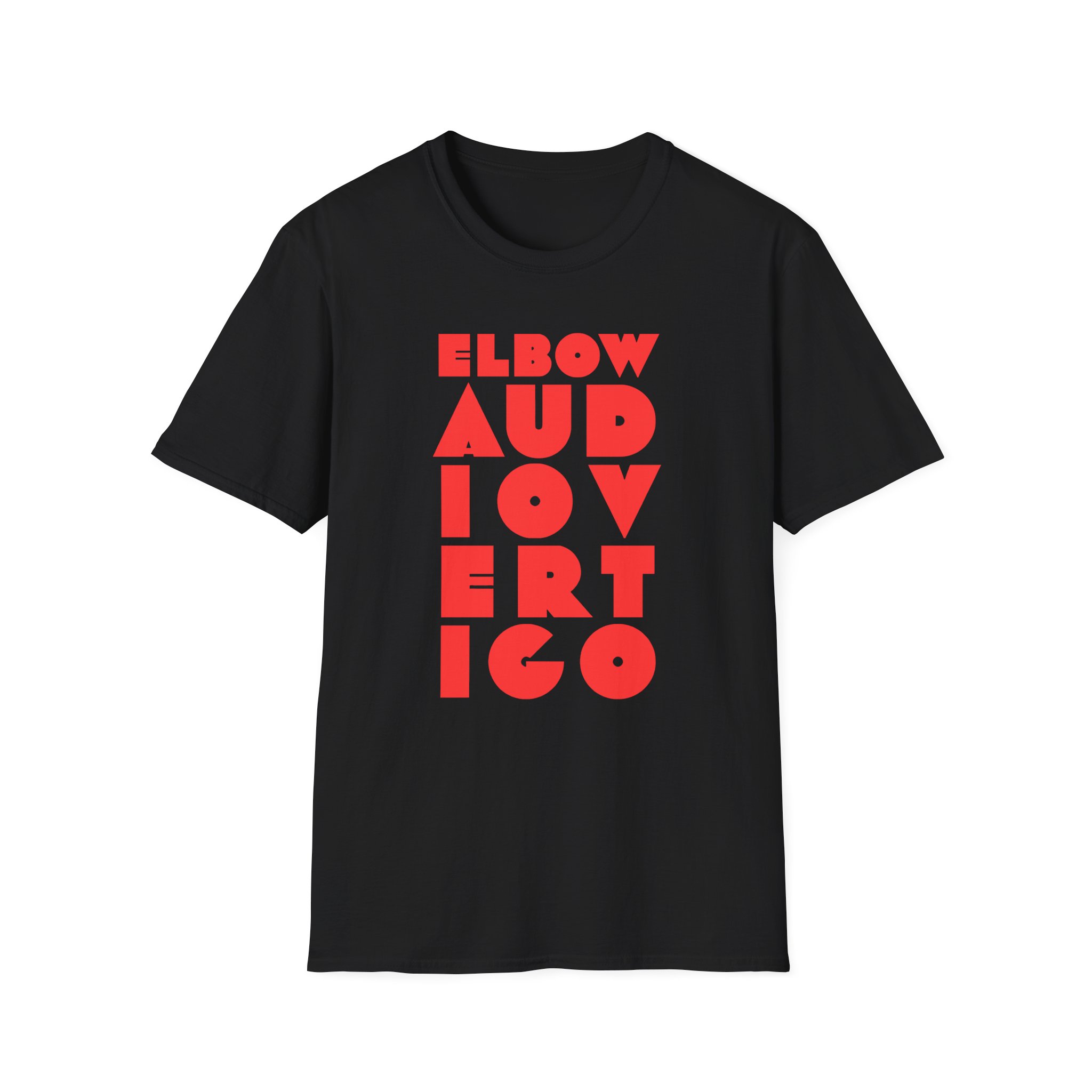 Elbow Audio Vertigo Stacked Logo Unisex Softstyle T-Shirt
