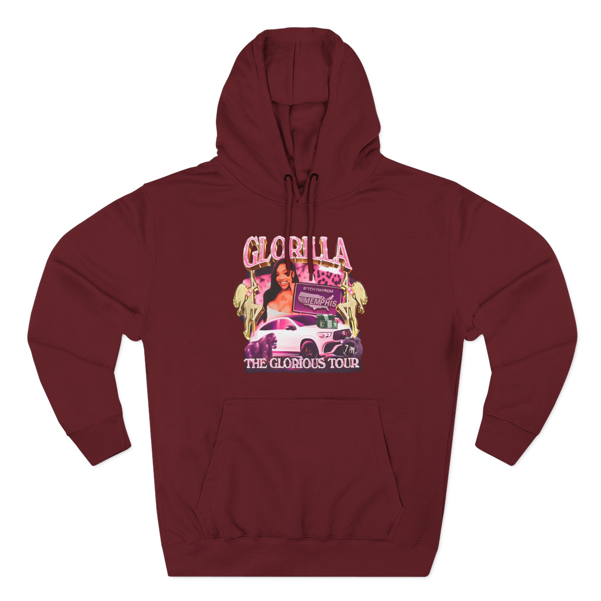 Glorilla Glorious Tour From Memphis Three-Panel Fleece Hoodie