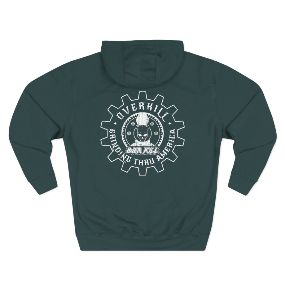 Overkill Embroidered Gear Logo Three-Panel Fleece Hoodie
