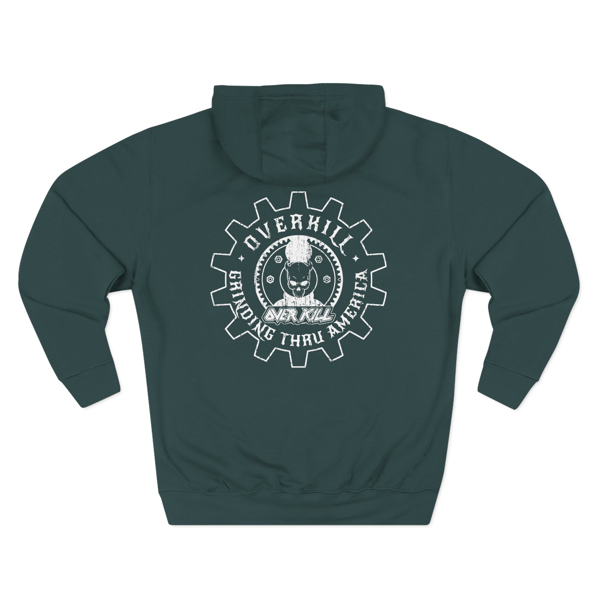 Overkill Embroidered Gear Logo Three-Panel Fleece Hoodie