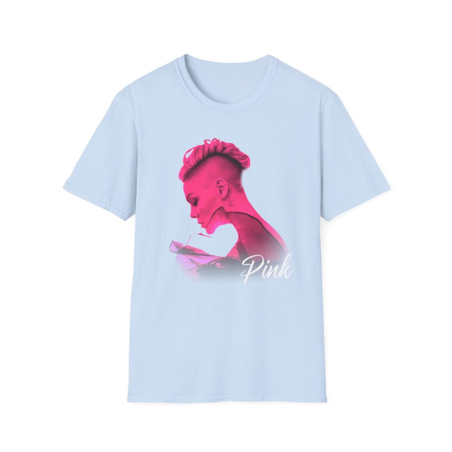 P!nk Silhouette Photo Peach Unisex Softstyle T-Shirt
