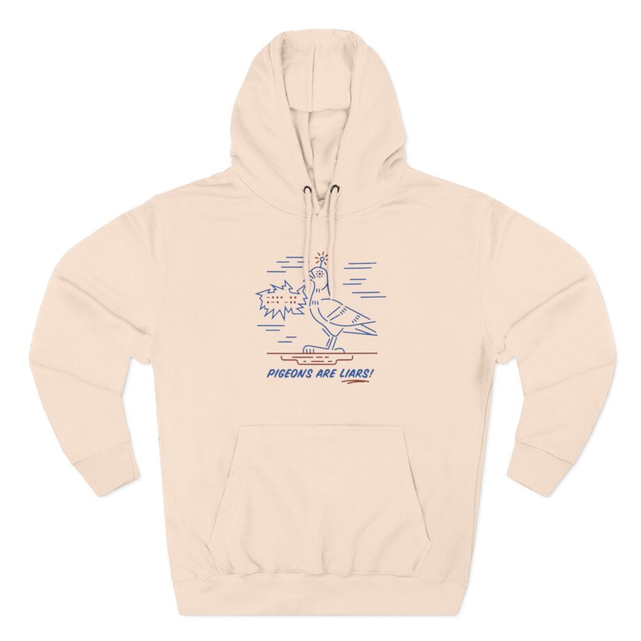 Birds Arent Real Pigeons Are Liars Three-Panel Fleece Hoodie