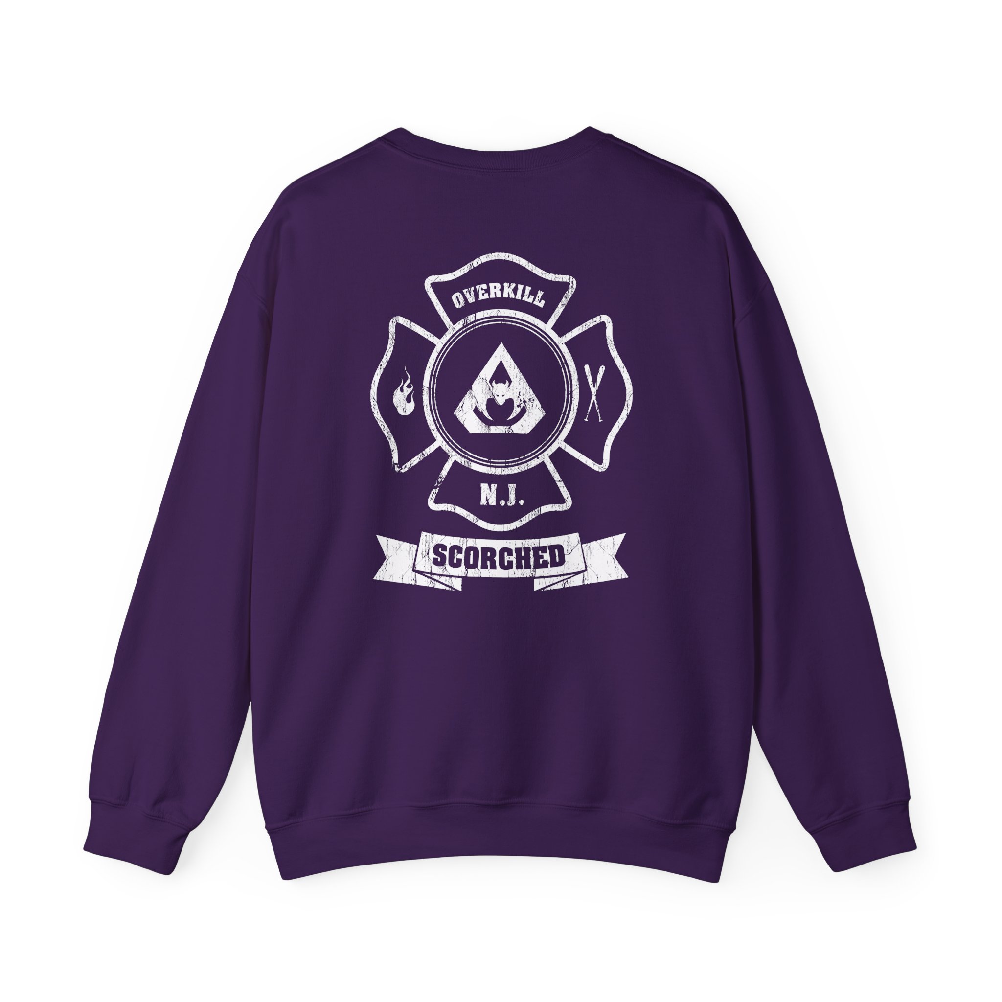 Overkill Scorched Stretched Logo Unisex Heavy Blendâ„¢ Crewneck Sweatshirt