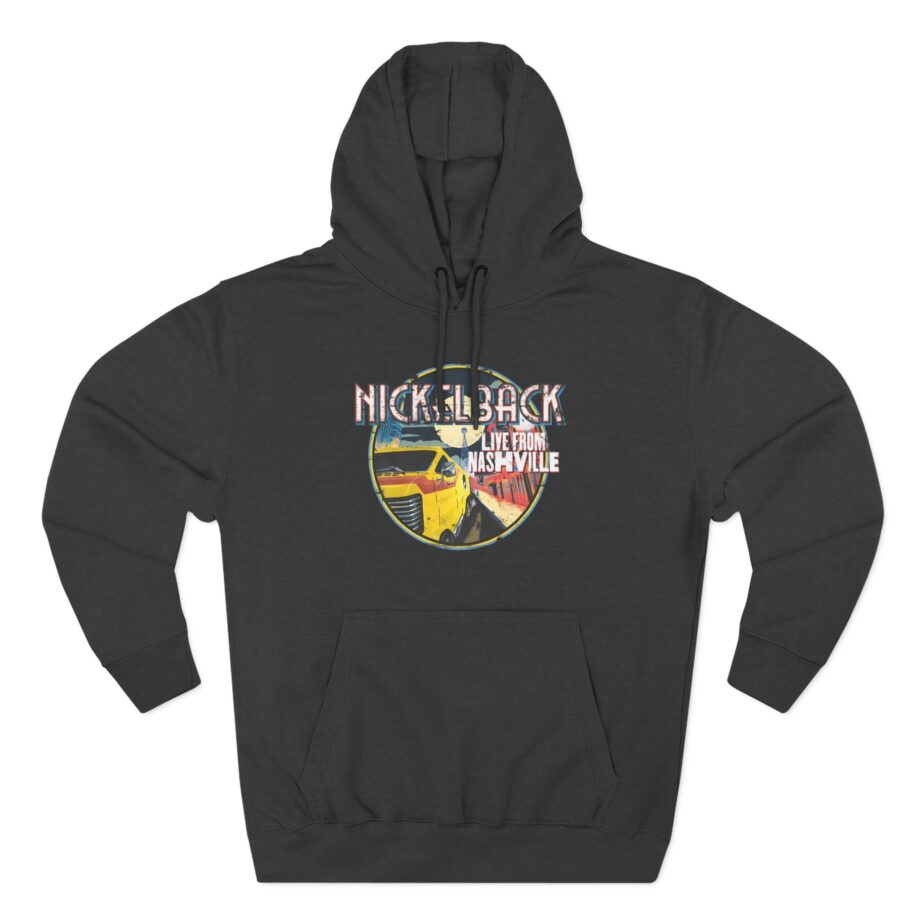 Nickelback Live From Nashville B&W Raglan Three-Panel Fleece Hoodie