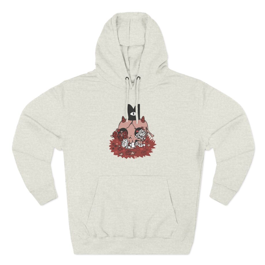 Cult of the Lamb Floral Skull Three-Panel Fleece Hoodie