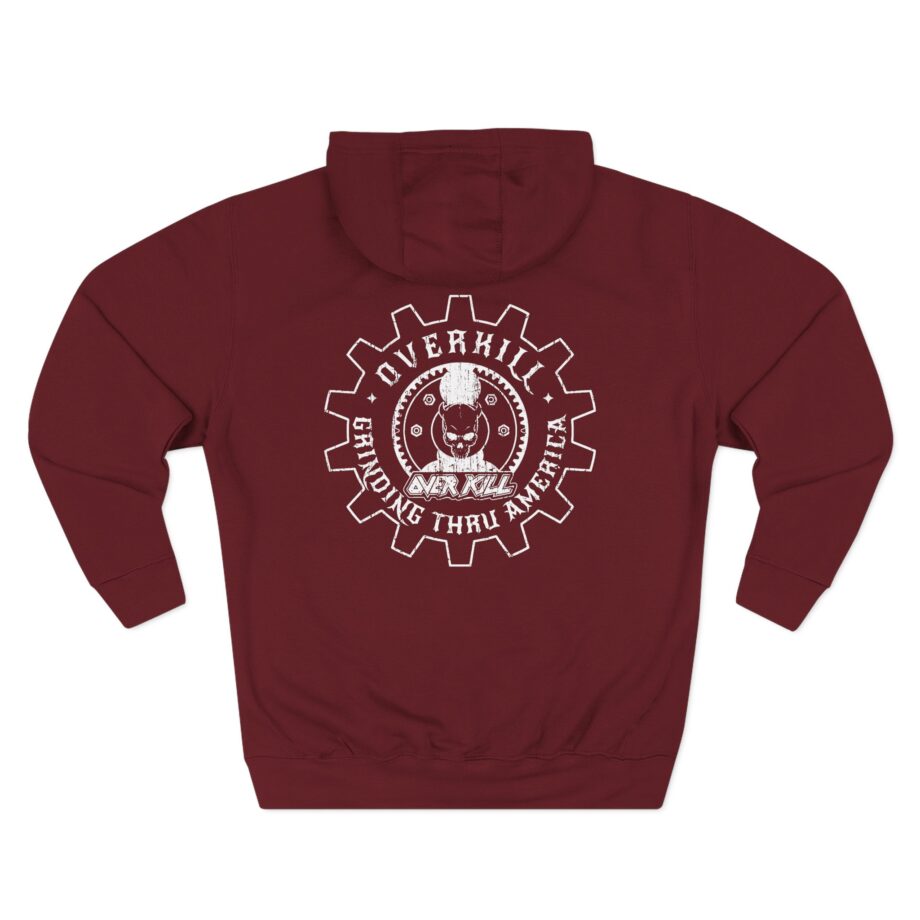 Overkill Embroidered Gear Logo Three-Panel Fleece Hoodie