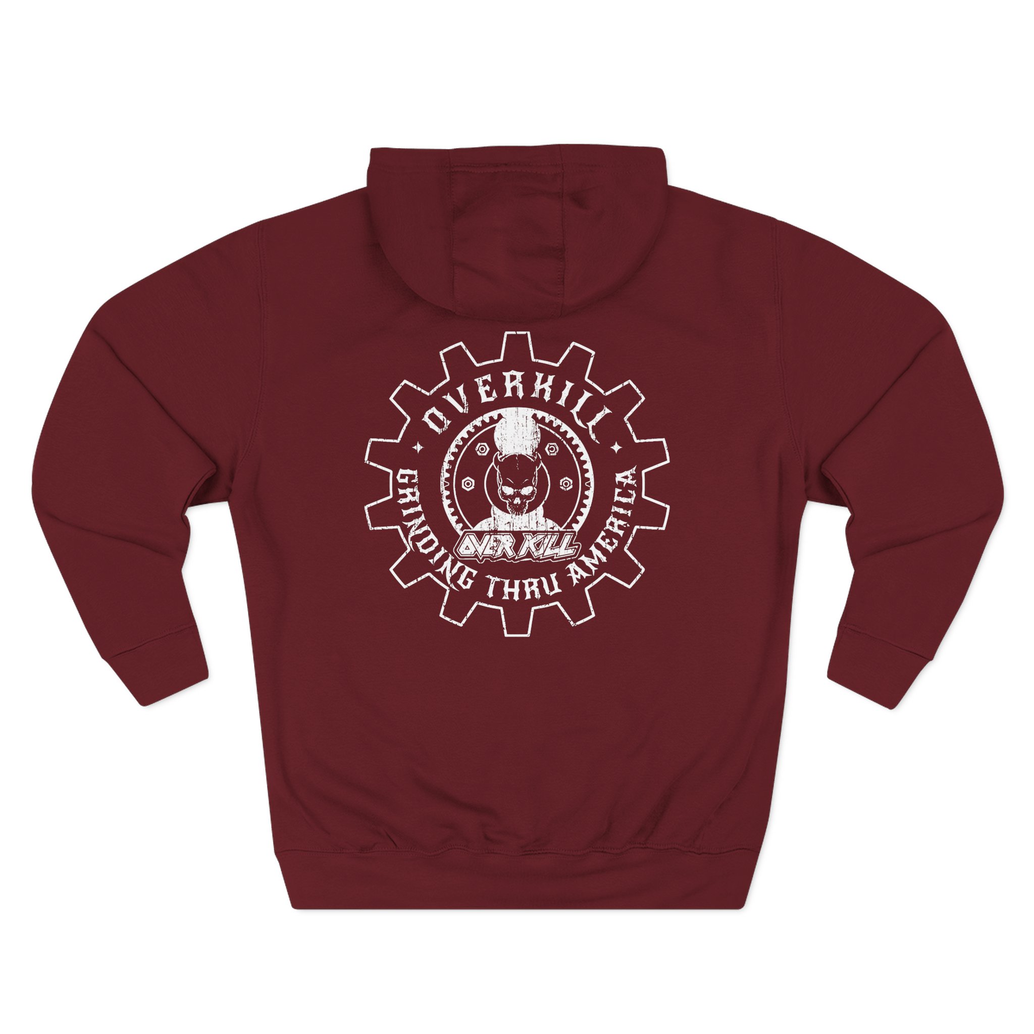 Overkill Embroidered Gear Logo Three-Panel Fleece Hoodie