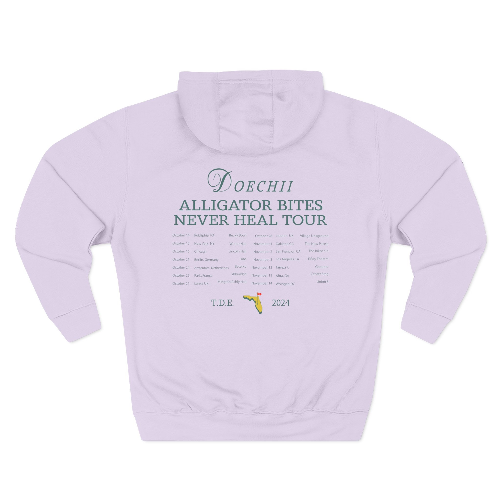 Doechii Alligator Bites Never Heal Tour Three-Panel Fleece Hoodie