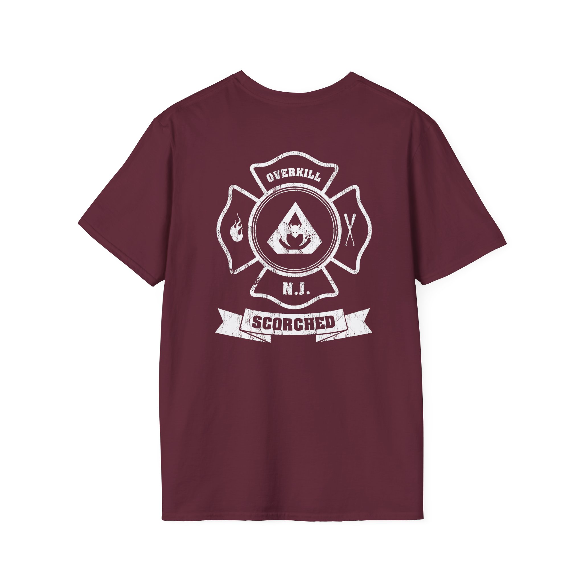 Overkill Scorched Stretched Logo Unisex Softstyle T-Shirt