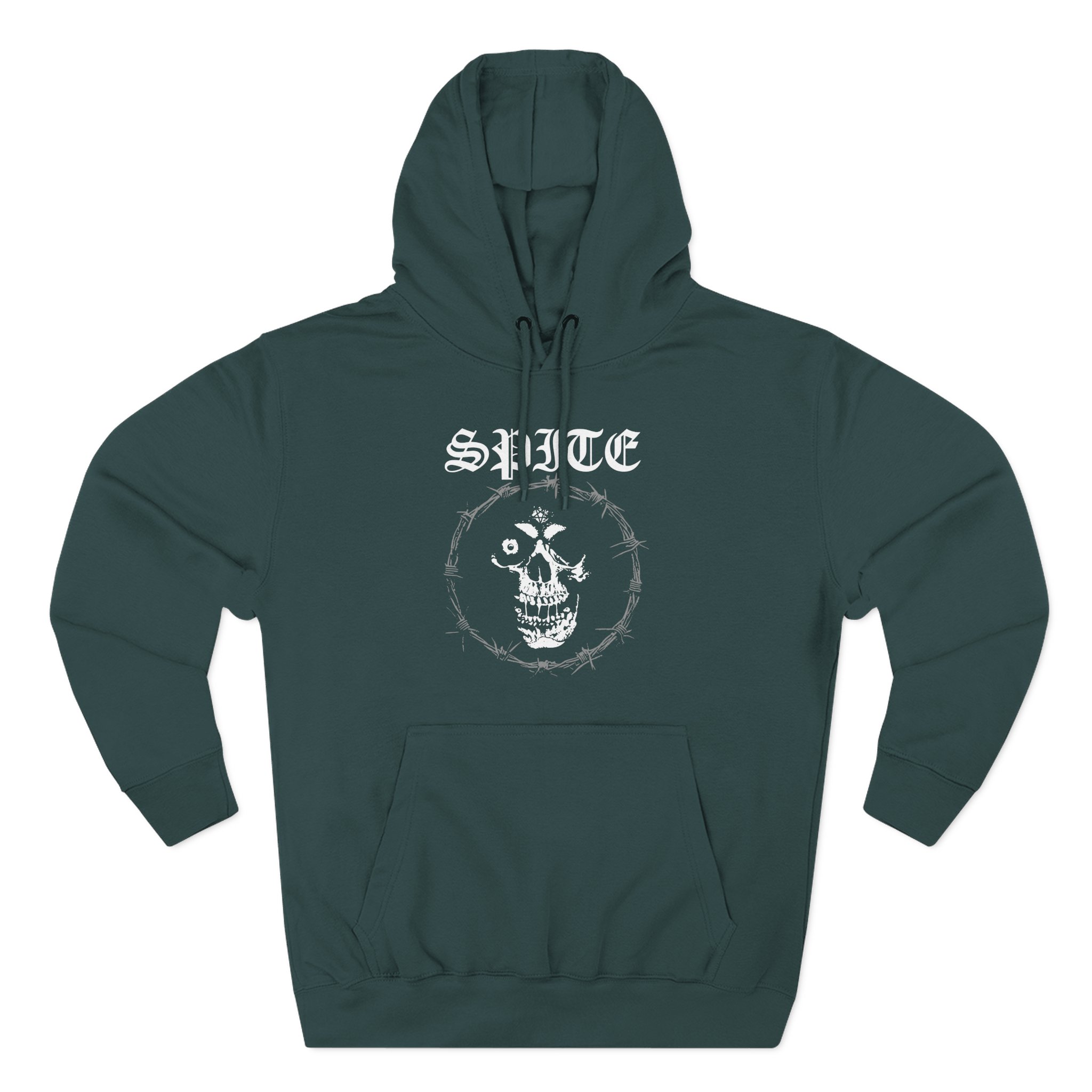 Spite Barbed Skull Three-Panel Fleece Hoodie