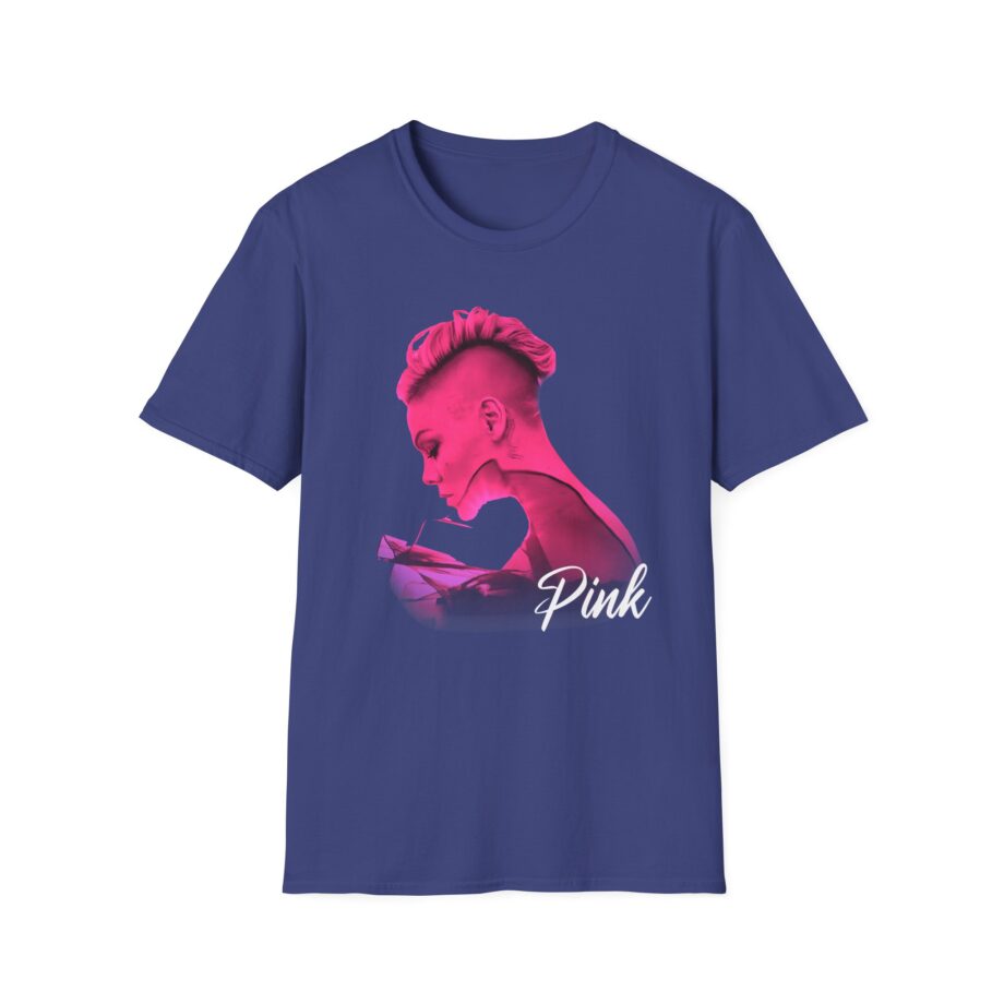 P!nk Silhouette Photo Peach Unisex Softstyle T-Shirt