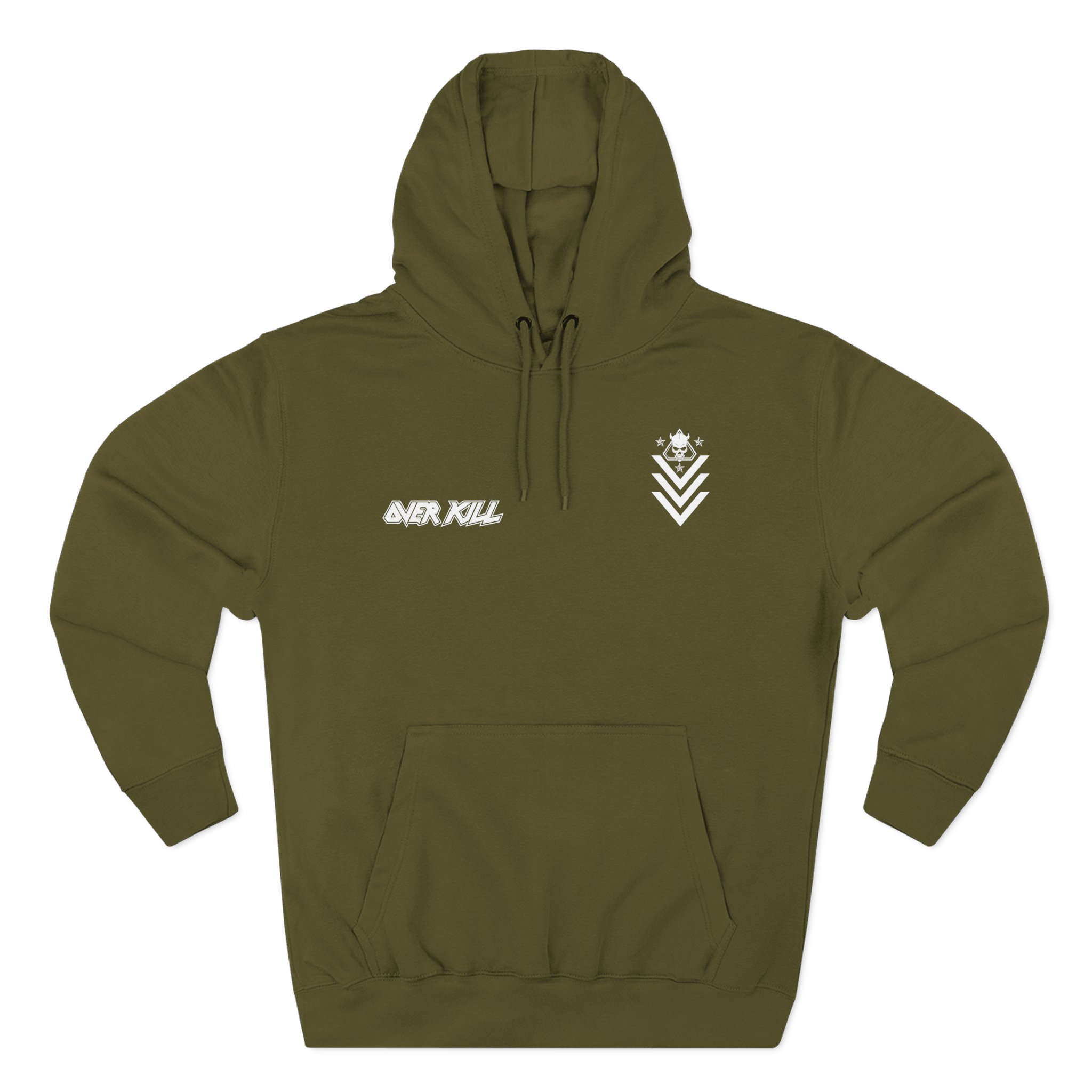 Overkill Logo Badge Skull Work Three-Panel Fleece Hoodie