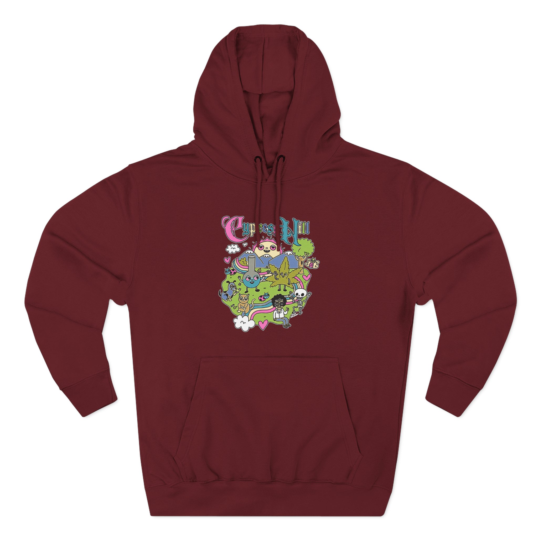 Cypress Hill Happy Time by Sean Solomon Three-Panel Fleece Hoodie