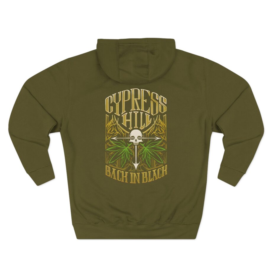 Cypress Hill Back In Black Three-Panel Fleece Hoodie