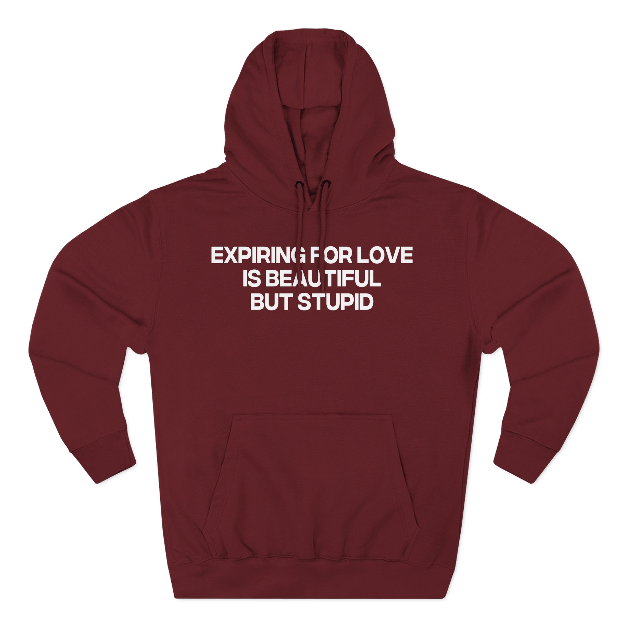 Jenny Holzer Expiring for Love is Beautiful but Stupid Three-Panel Fleece Hoodie