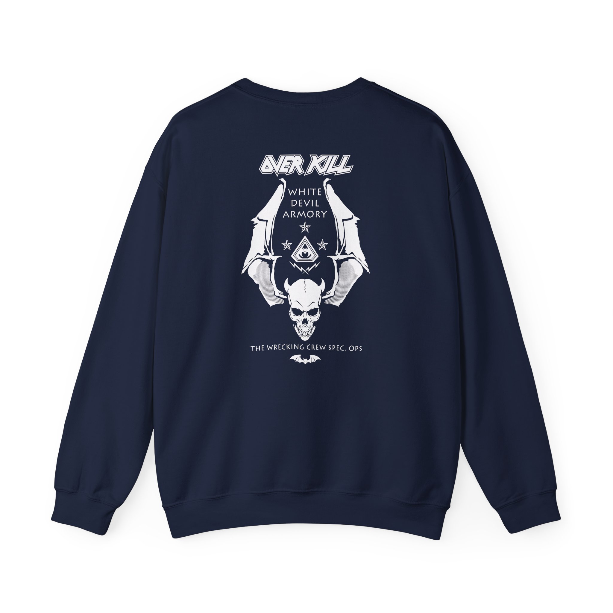 Overkill Logo Badge Skull Work Unisex Heavy Blendâ„¢ Crewneck Sweatshirt