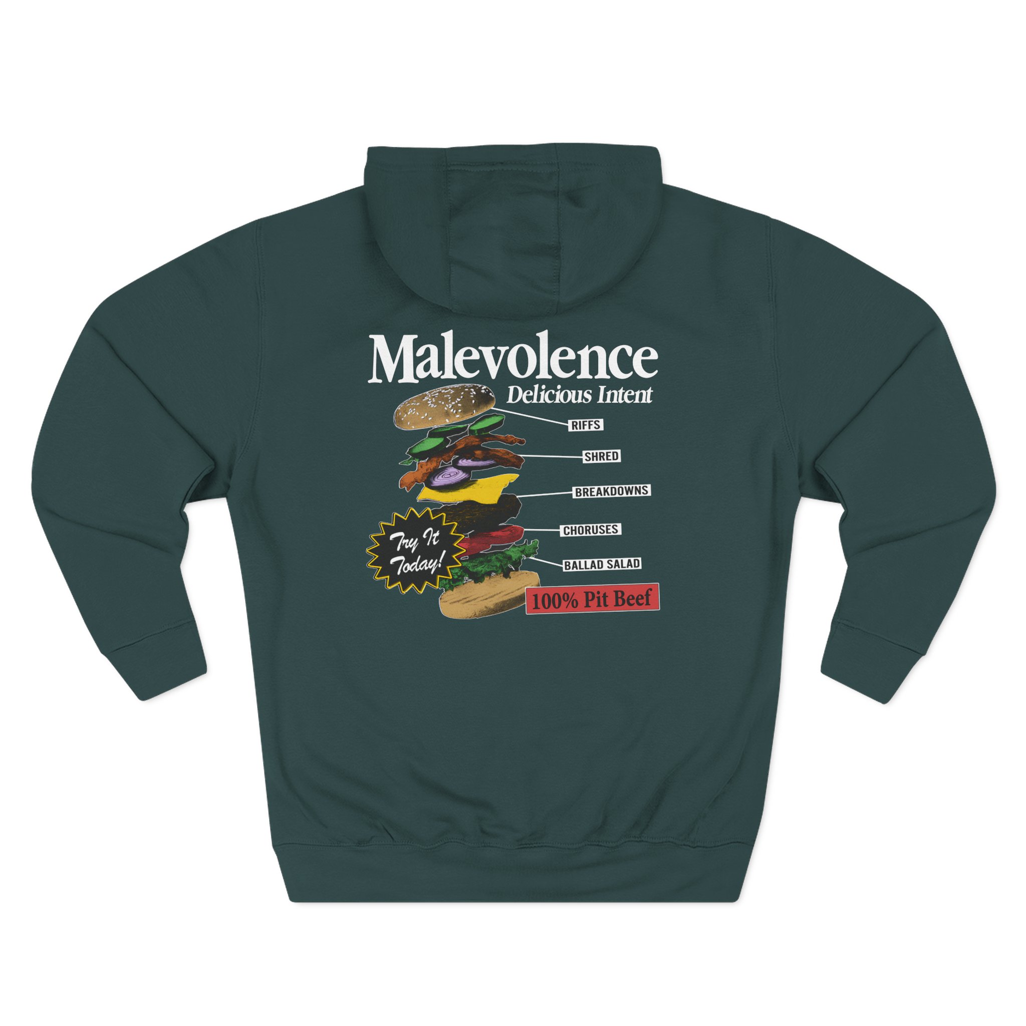 Malevolence Pit Beef Three-Panel Fleece Hoodie