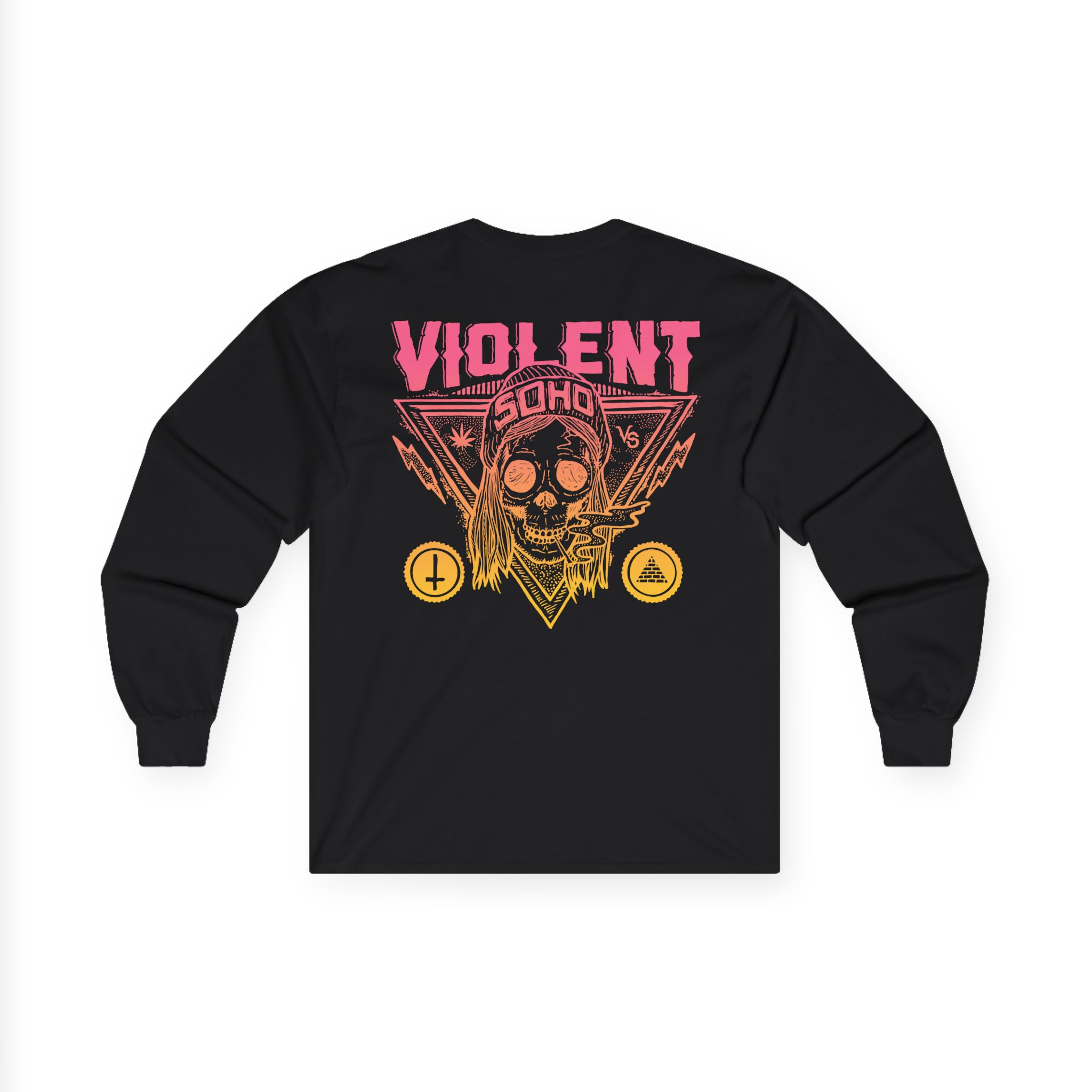 Violent Soho Blazin' Skull Gradient Unisex Ultra Cotton Long Sleeve Tee