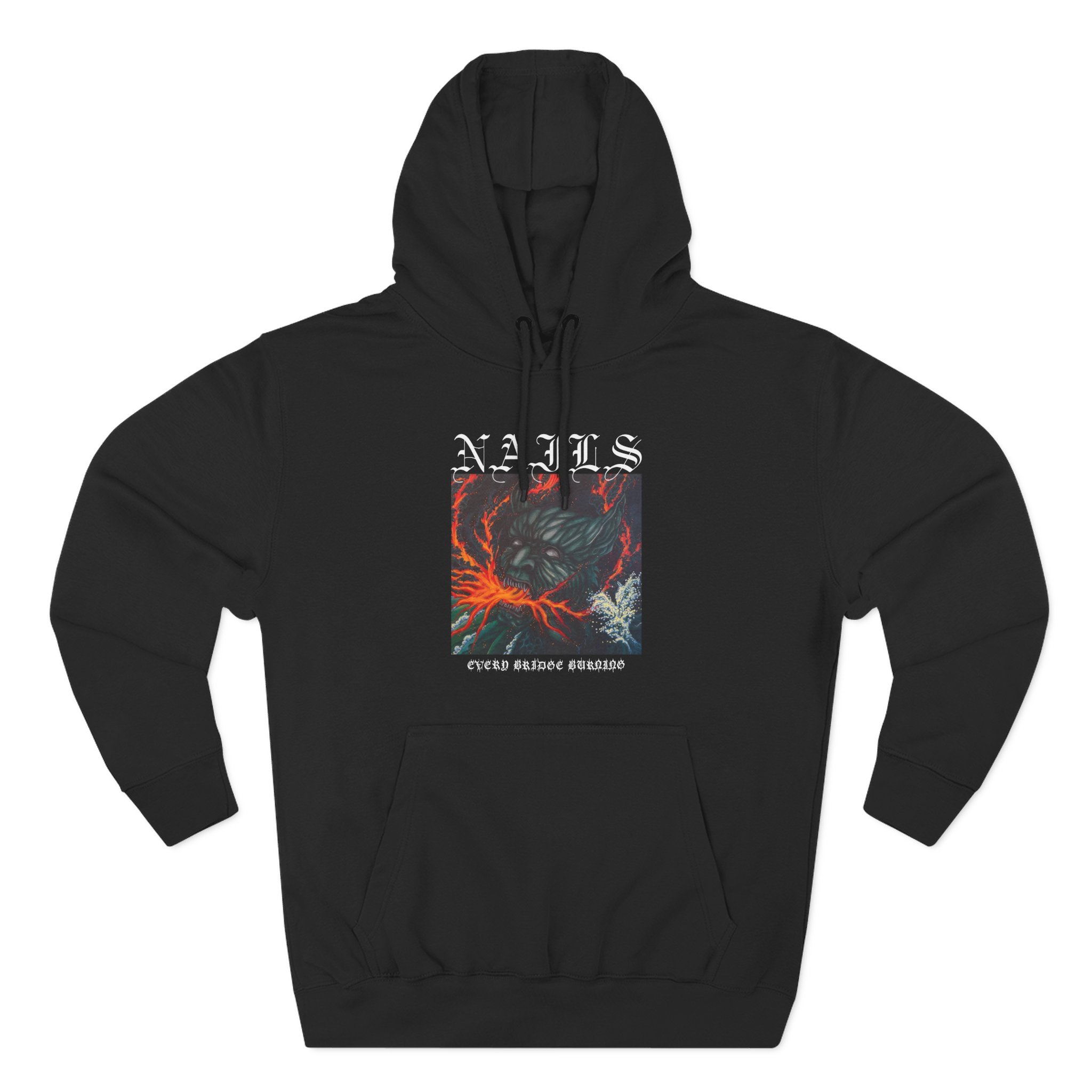 Nails Every Bridge Burning Three-Panel Fleece Hoodie