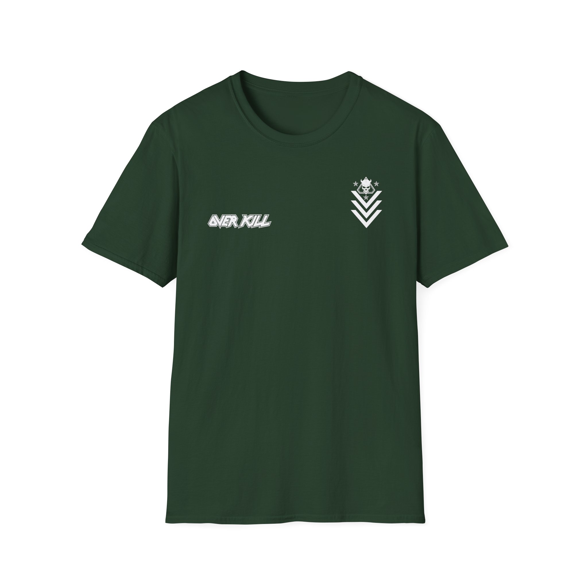 Overkill Logo Badge Skull Work Unisex Softstyle T-Shirt