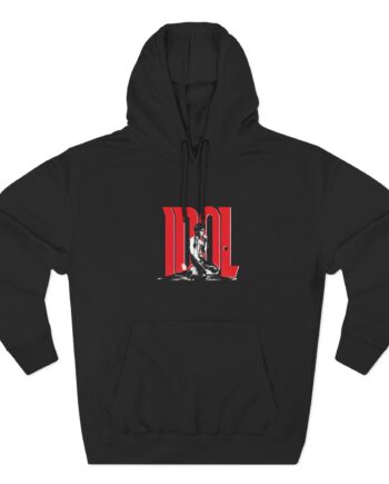 Billy Idol Rebel Yell Kneeling Photo Three-Panel Fleece Hoodie