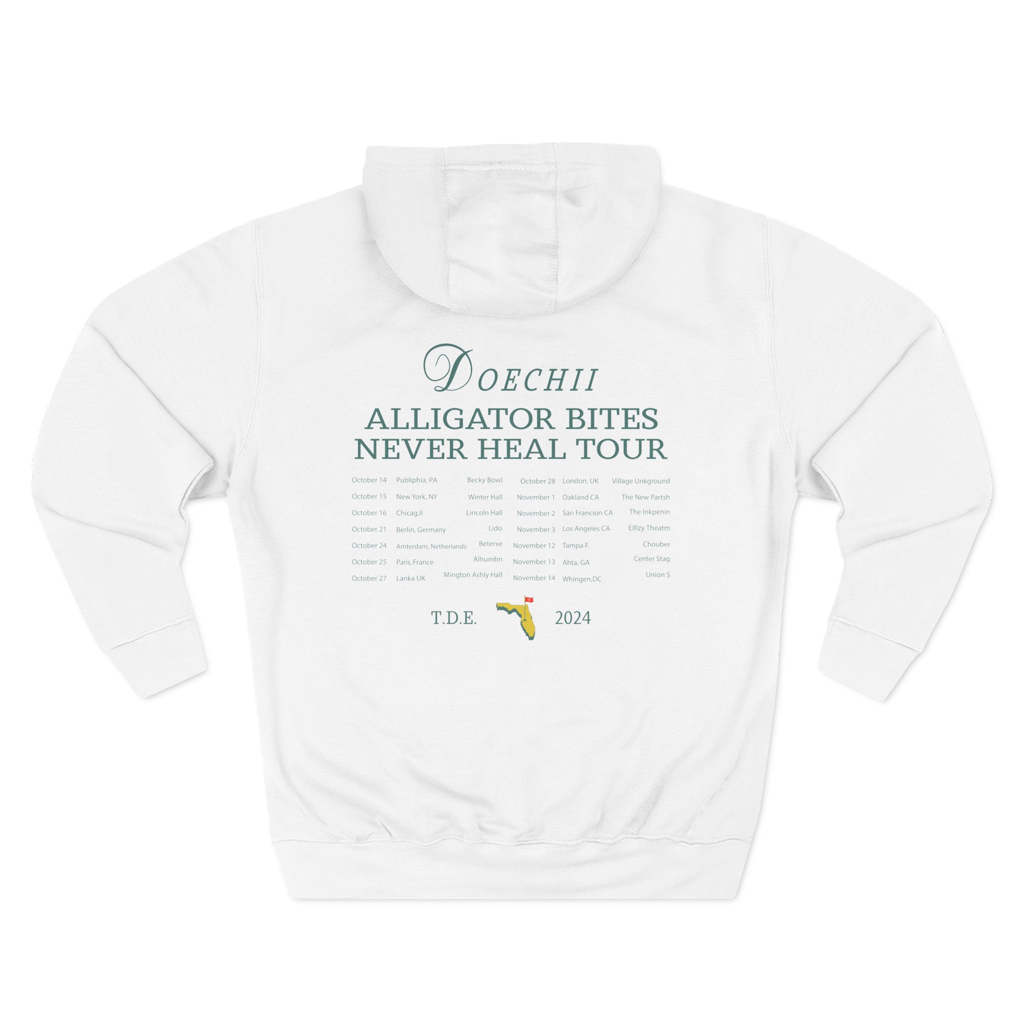 Doechii Alligator Bites Never Heal Tour Three-Panel Fleece Hoodie
