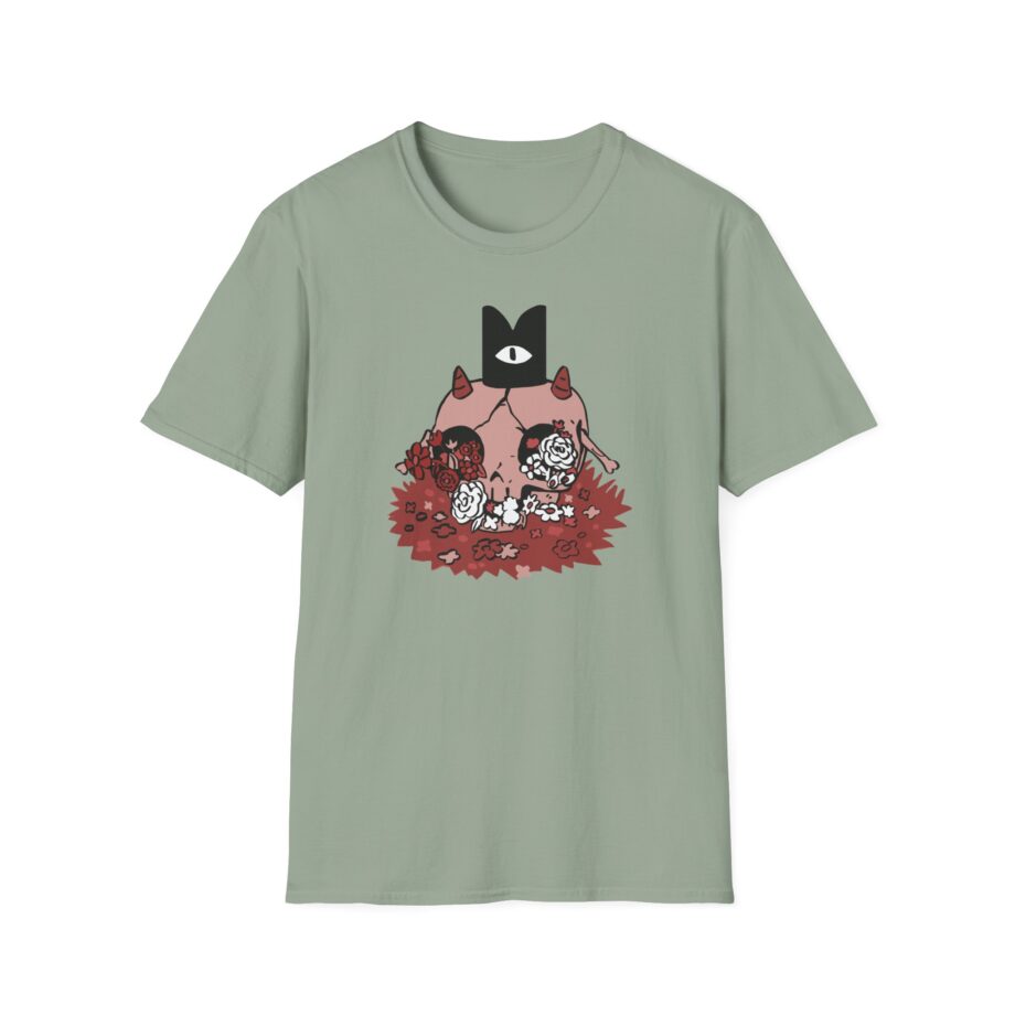Cult of the Lamb Floral Skull Unisex Softstyle T-Shirt