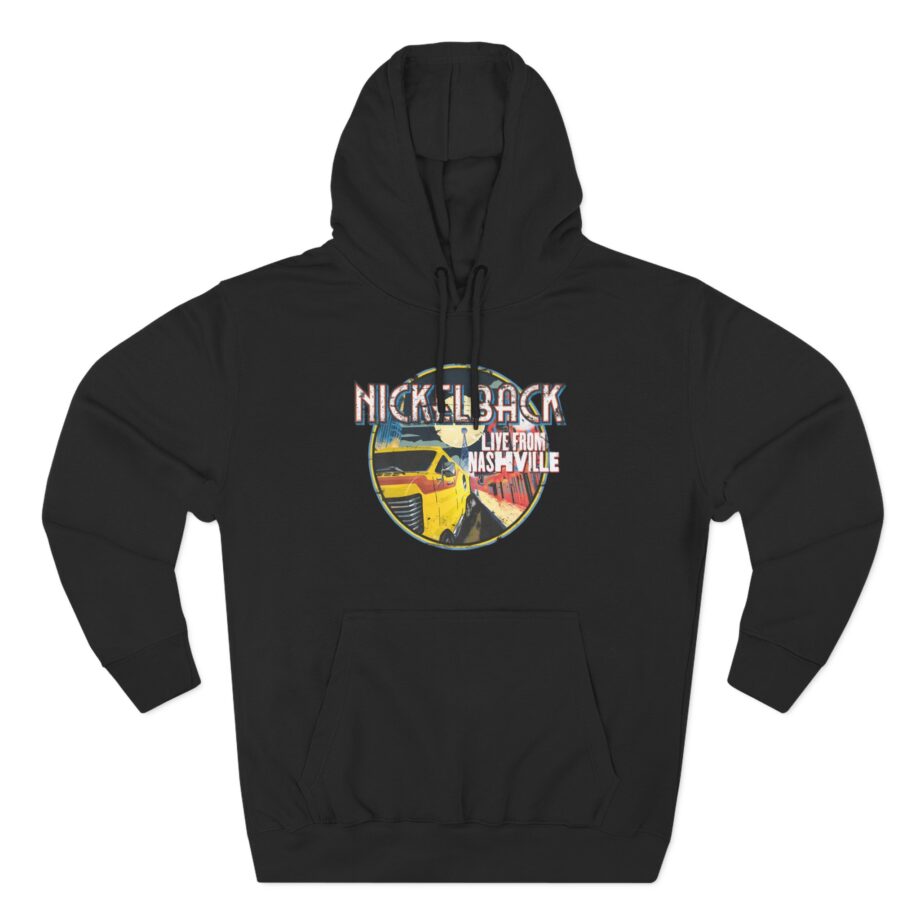 Nickelback Live From Nashville B&W Raglan Three-Panel Fleece Hoodie