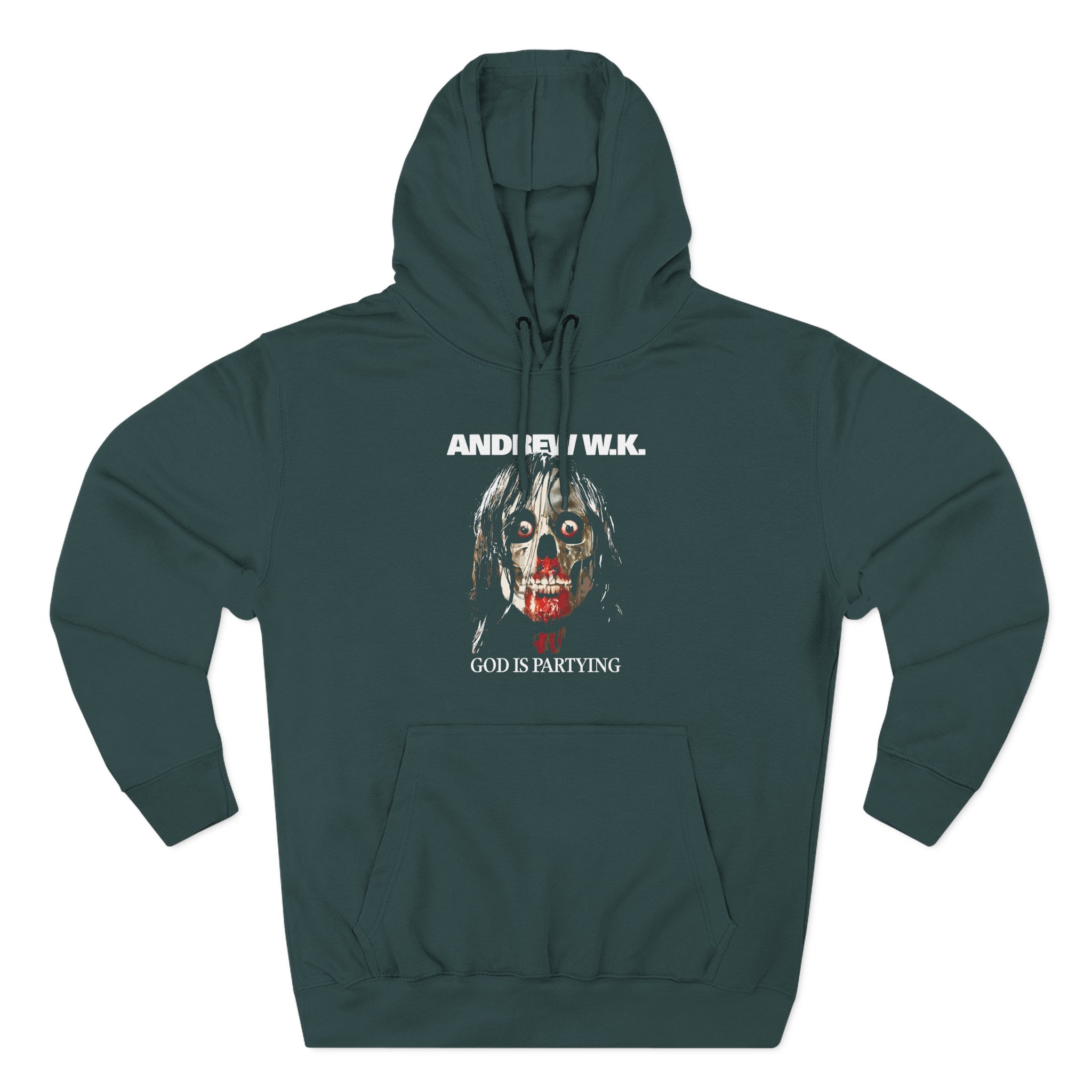 Andrew Wk God is Partying Zombie Three-Panel Fleece Hoodie
