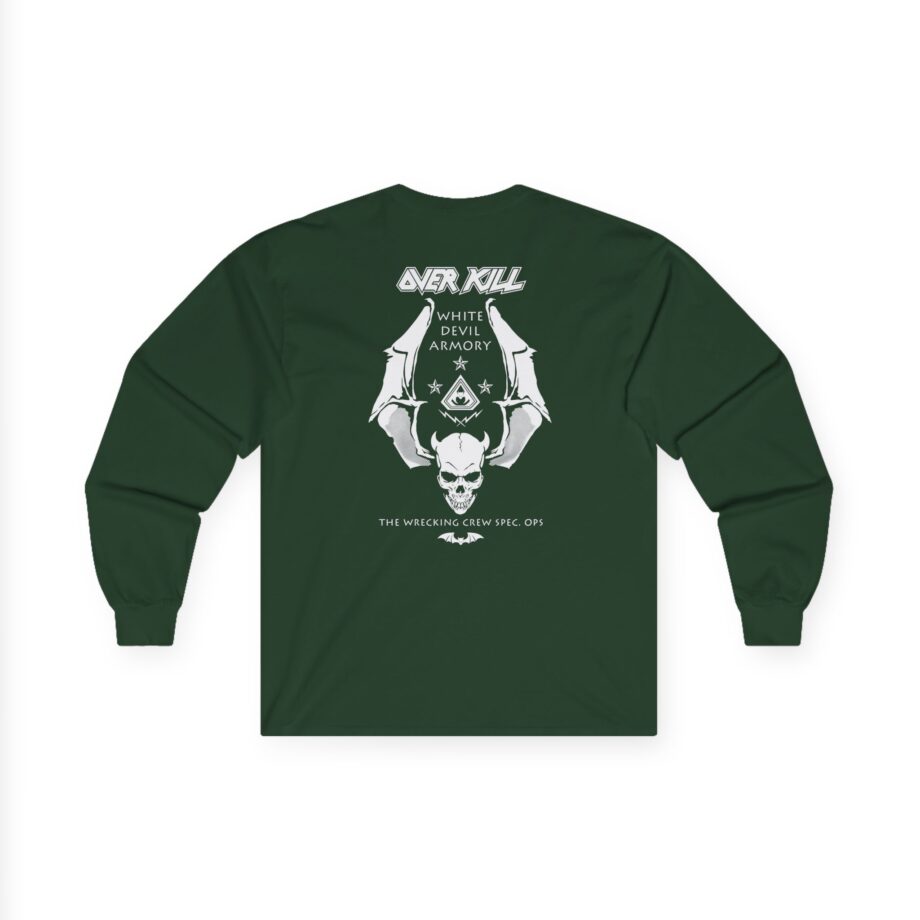 Overkill Logo Badge Skull Work Unisex Ultra Cotton Long Sleeve Tee