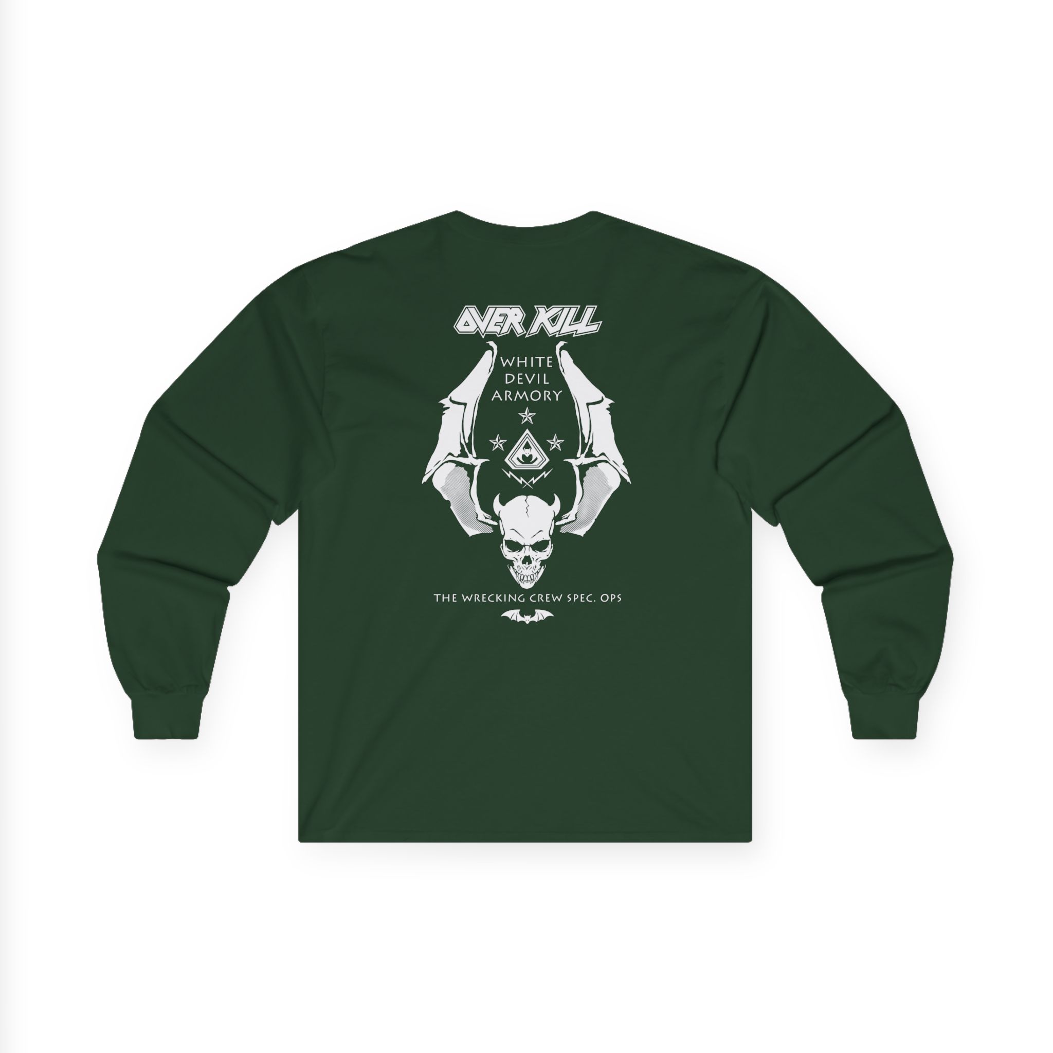 Overkill Logo Badge Skull Work Unisex Ultra Cotton Long Sleeve Tee