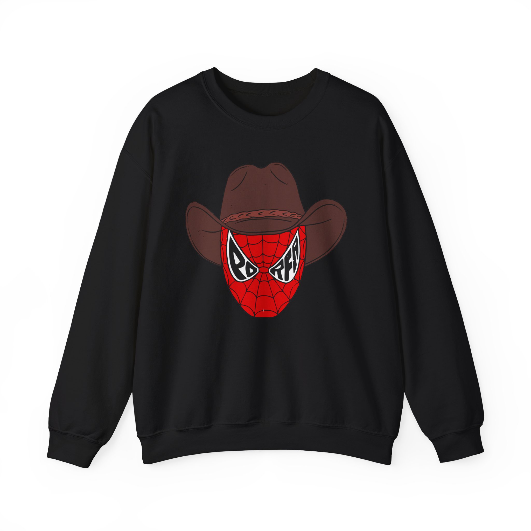 Porfa Spider Man Cowboy Hat Unisex Heavy Blendâ„¢ Crewneck Sweatshirt