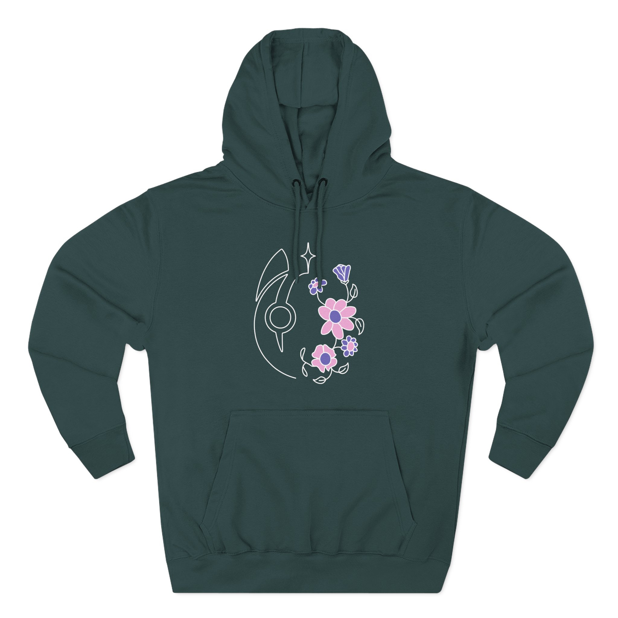 Dabin Embroidered Charcoal Three-Panel Fleece Hoodie