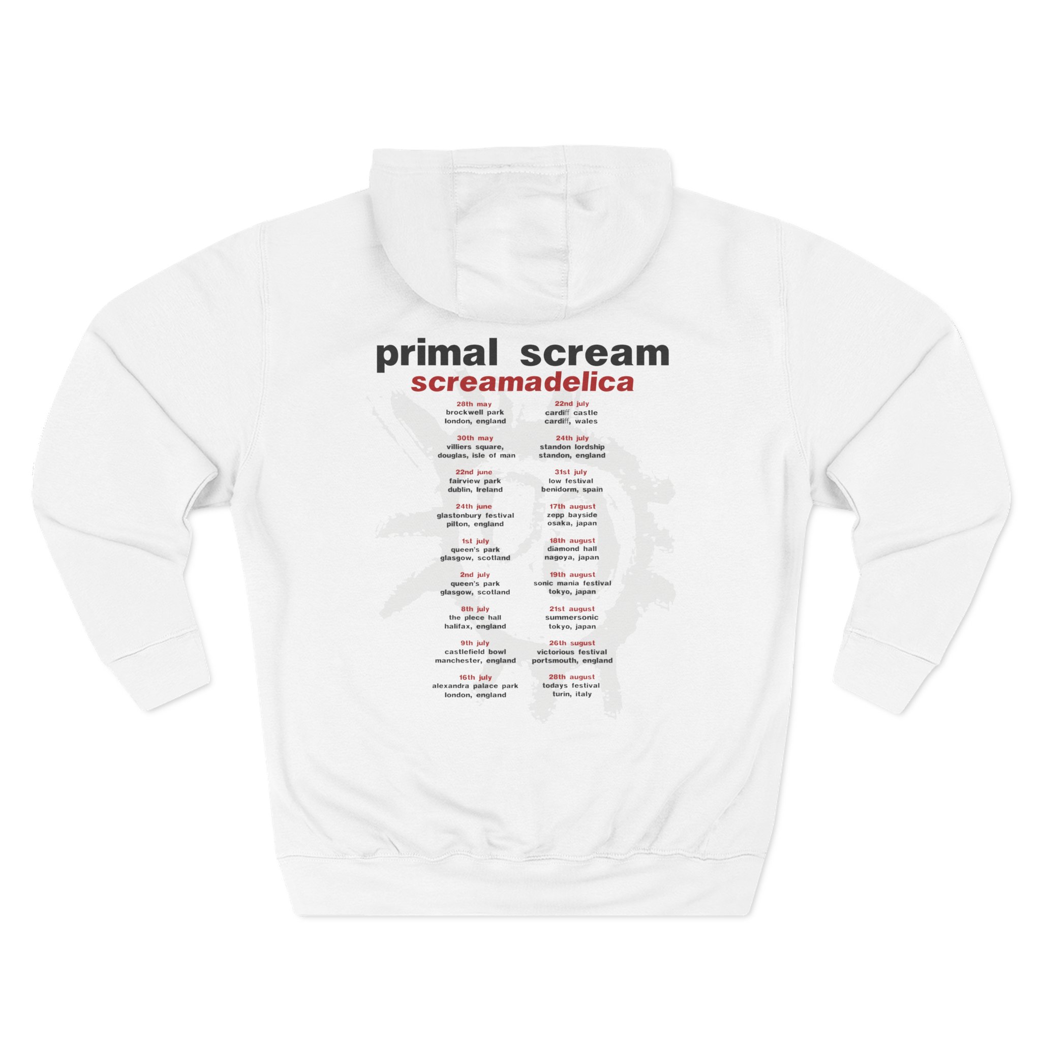 Primal Scream Screamadelica Tour Three-Panel Fleece Hoodie