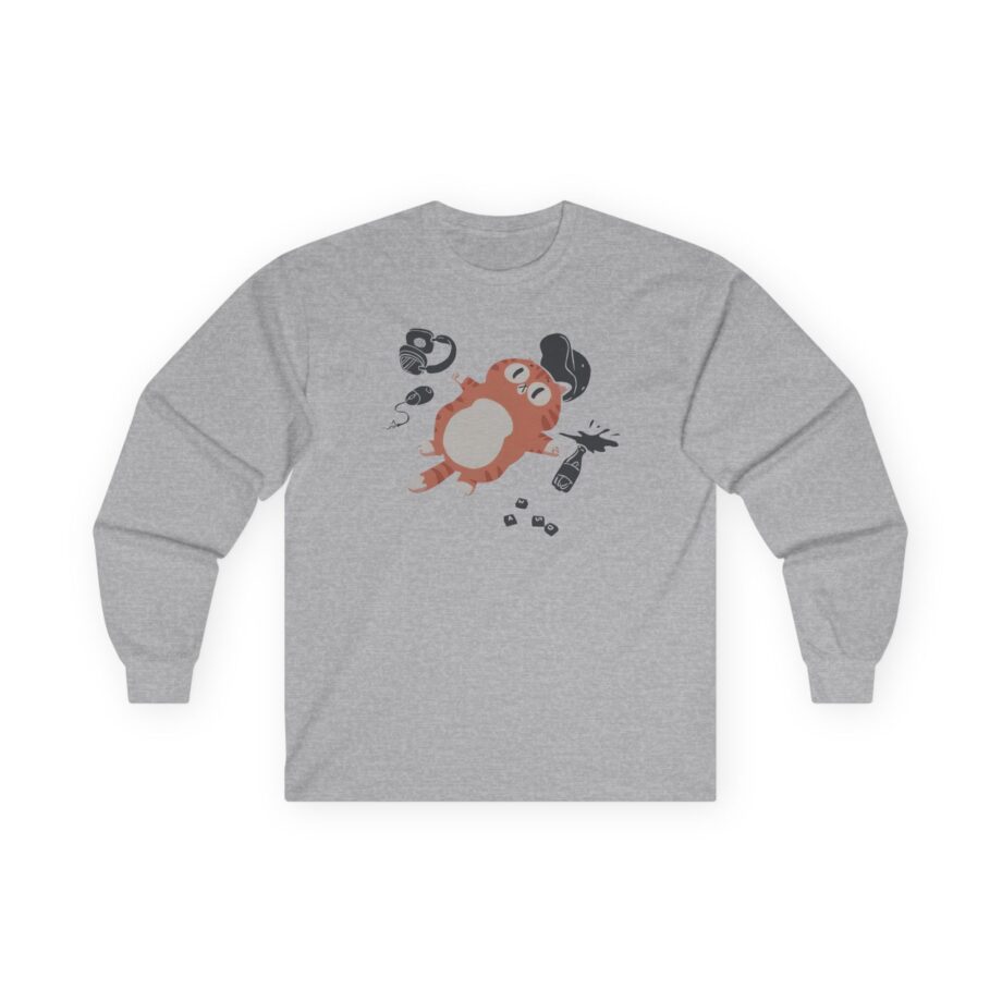 Lirik Gamed Out Cat Unisex Ultra Cotton Long Sleeve Tee