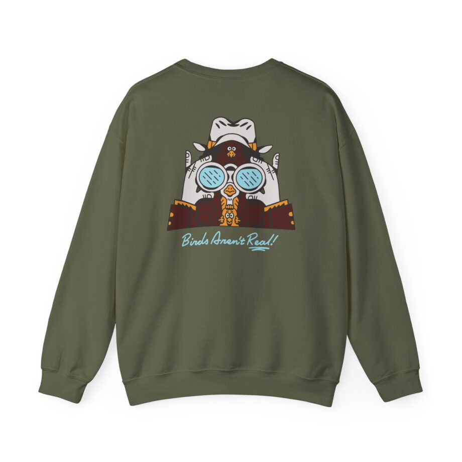 Birds Arent Real Trench Coat Hemp Unisex Heavy Blend™ Crewneck Sweatshirt