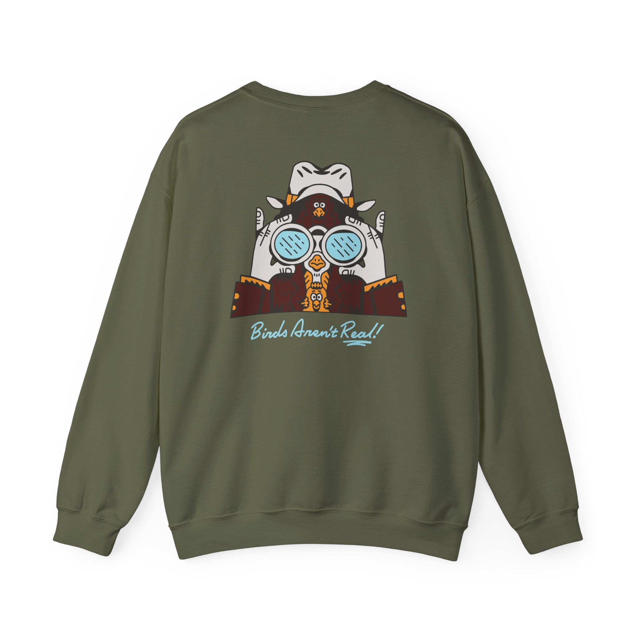 Birds Arent Real Trench Coat Hemp Unisex Heavy Blendâ„¢ Crewneck Sweatshirt