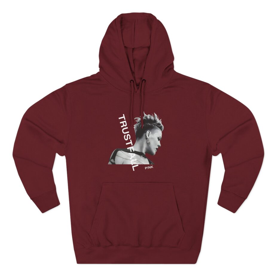 Pink Trustfall Three-Panel Fleece Hoodie
