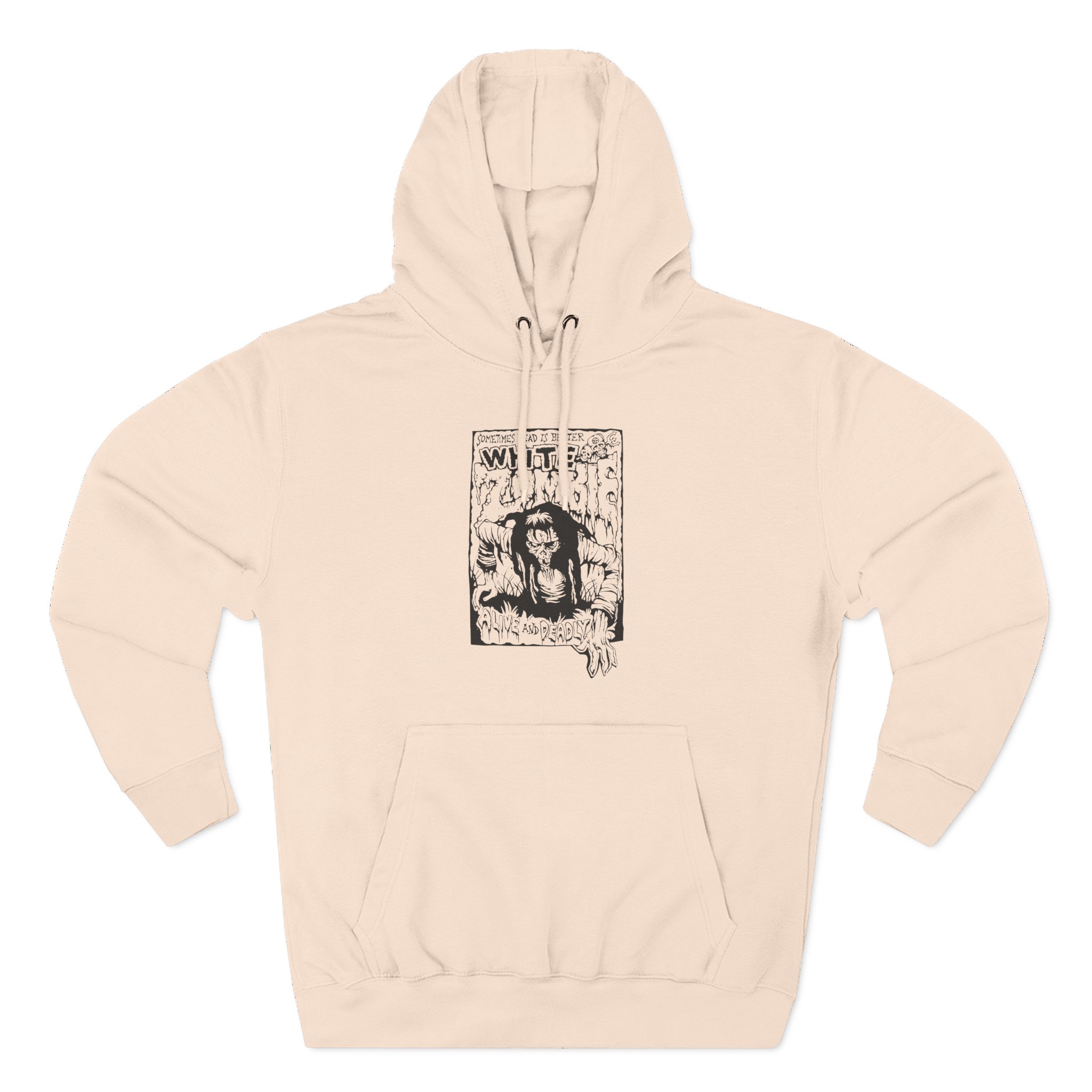 White Zombie Alive and Deadly Three-Panel Fleece Hoodie