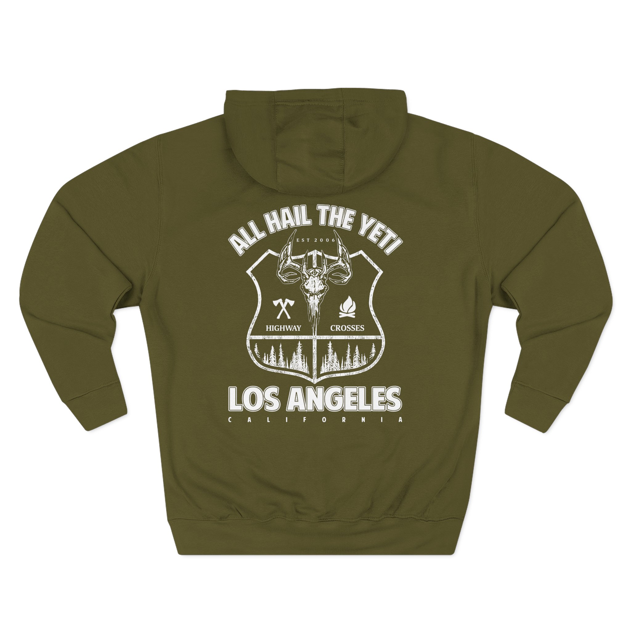 All Hail the Yeti Highway Crosses Three-Panel Fleece Hoodie