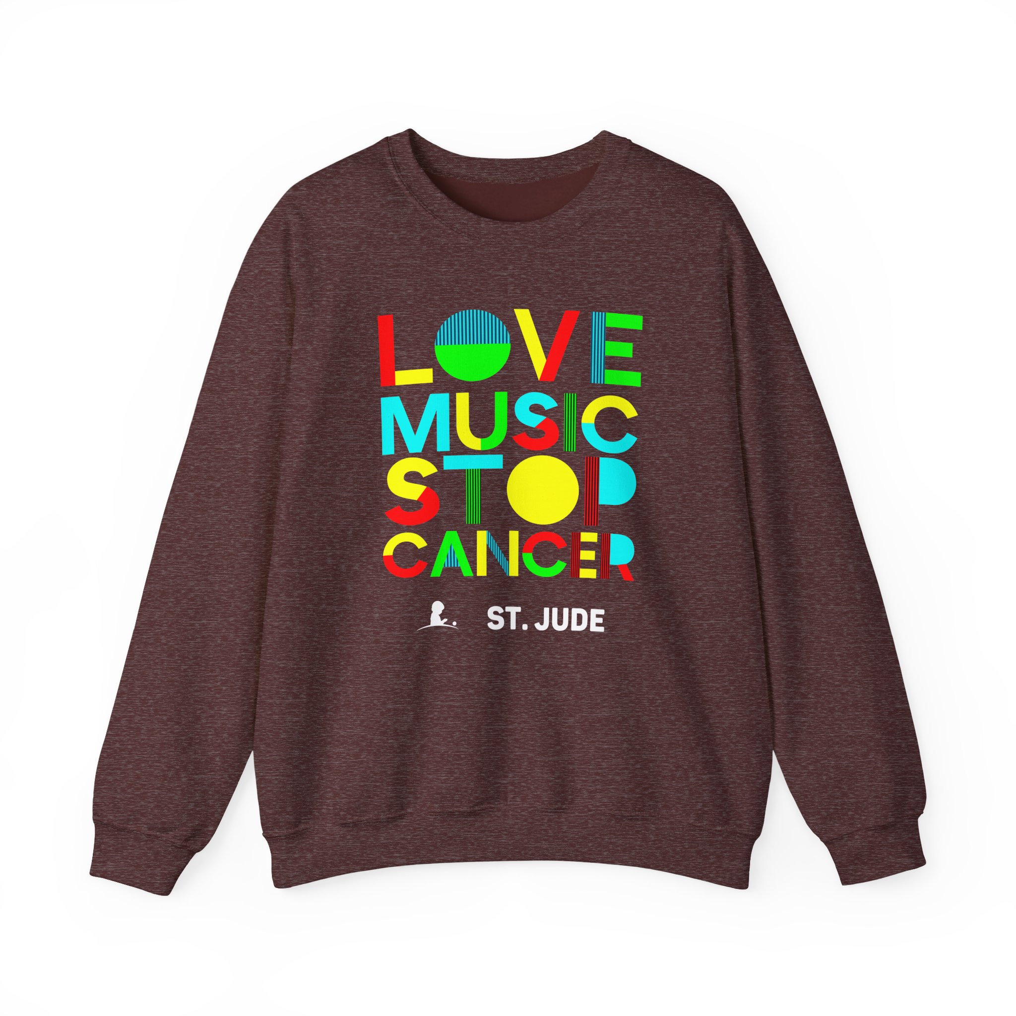 Liquid Stranger Love Music Stop Cancer Unisex Heavy Blendâ„¢ Crewneck Sweatshirt