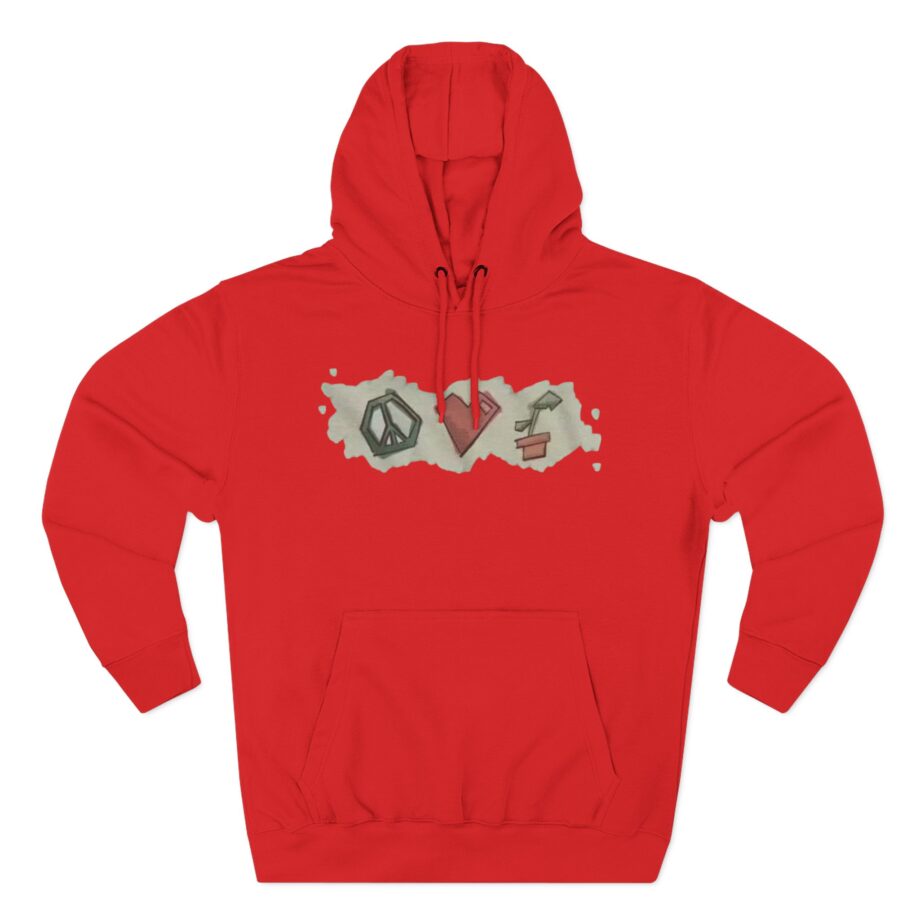 Mumbo Jumbo Peace, Love and Plants Three-Panel Fleece Hoodie