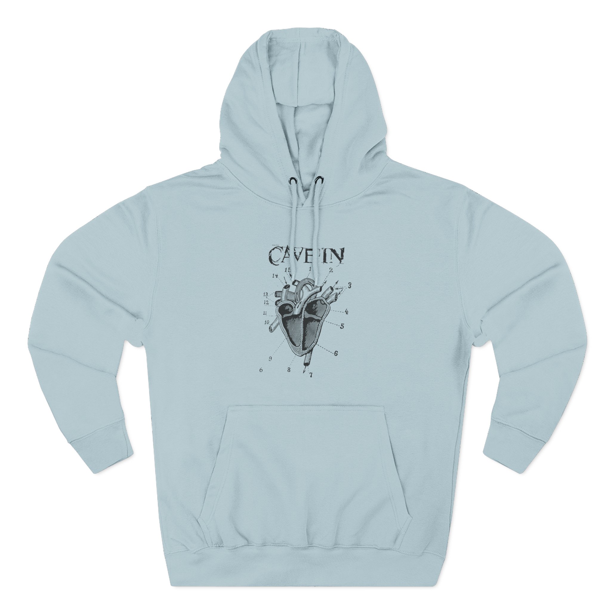 Cave in Classic Heart Three-Panel Fleece Hoodie